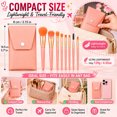 thumbnail image 6 of 9PCS Pink Makeup Brush Set with Travel Case, 8 Professional Cosmetic Brushes for Foundation, Powder, Blush, Eyeshadow & Eyebrow, Portable Makeup Brushes Kit for Women, 6 of 8