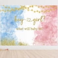 thumbnail image 5 of Gender Reveal Backdrop What Will Baby Be Photography Background Pink and Blue Boy Or Girl Watercolor Baby Shower Party Decorations Banner Supplies Photo Booth Props, 5 of 5