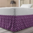 thumbnail image 1 of Retro Bed Skirt, Abstract Design Crossing Lines Tile Like Motif Trellis Pattern Mosaic Art, Elastic Bedskirt Dust Ruffle Wrap Around for Bedding Decor, 4 Sizes, Purple Pale Lavender, by Ambesonne, 1 of 2
