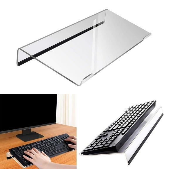 PETSOLA Acrylic Keyboard Holder, Computer Keyboard Stand, Acrylic Tilted Keyboard Holder Tilt PC Keyboard Stand Riser for Home Office