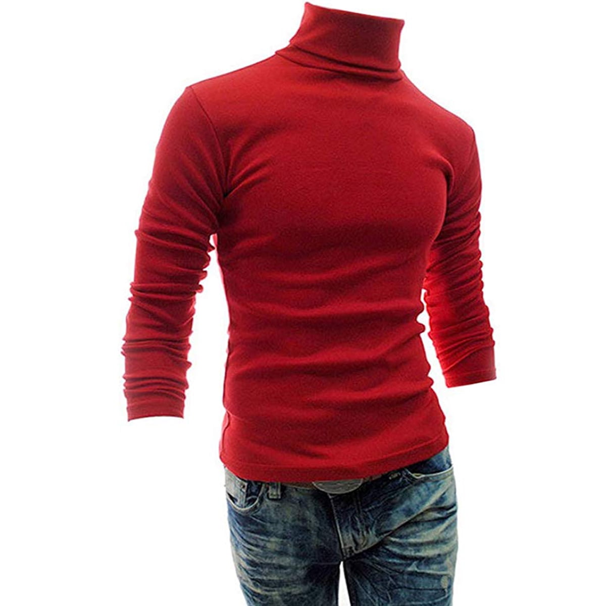 Ma\u0026baby Men Top Warm Cotton High Neck Pullover Jumper Sweater Tops Watermelon Red M, Infant Boy's, Size: Medium, Gold