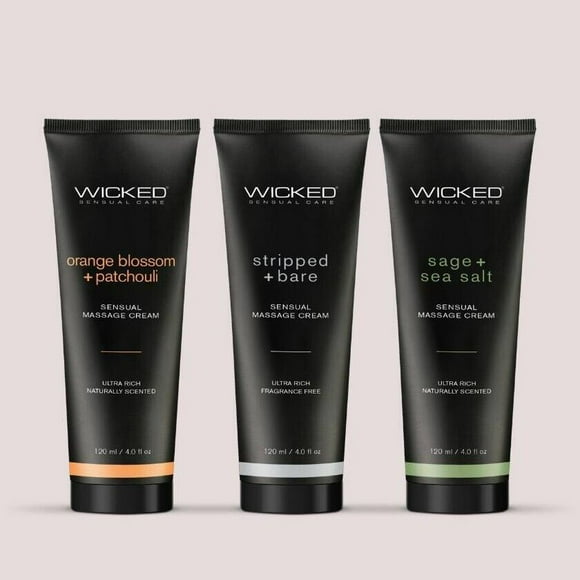 Wicked Scented Massage Cream, Natural Scented, Nourishing and Hydrating, Massage Gel for Couples, 4 Oz