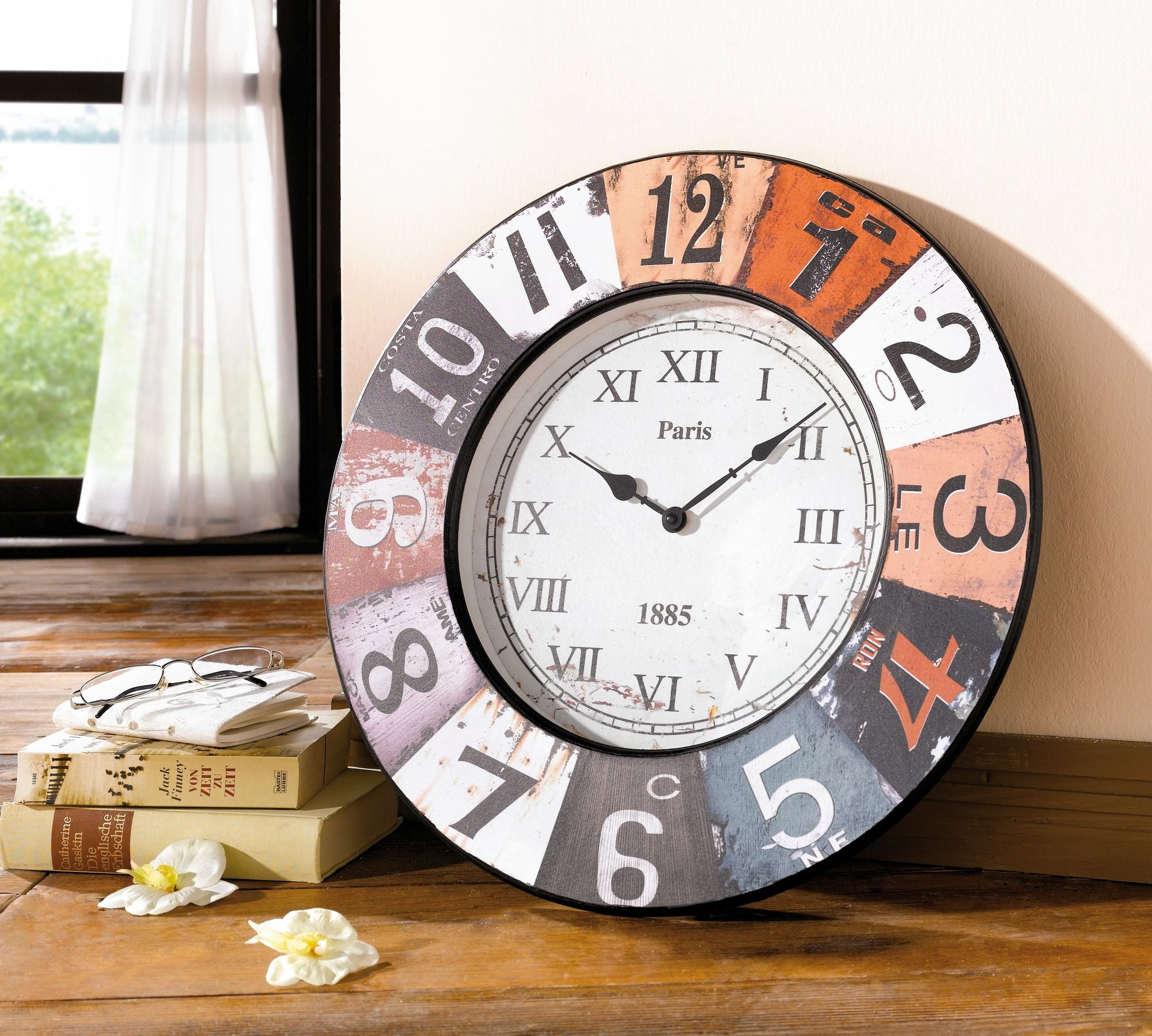 20 in Antique Replica Wall Clock Battery Operated