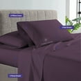 thumbnail image 3 of JS Sanders Wyoming King 4pc Bed Sheet Set 1000 Thread Count Luxury Softest Bedding Sheet Set Upto 15" Deep Pocket 100% Egyptian Cotton Plum Solid, 3 of 7