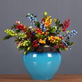thumbnail image 3 of Cranberries Simulation Branch Fake Berries Fruit Bouquet Decorations Wild 4 Forks Colorful 1pc 47CM Artificial Flower, 3 of 6