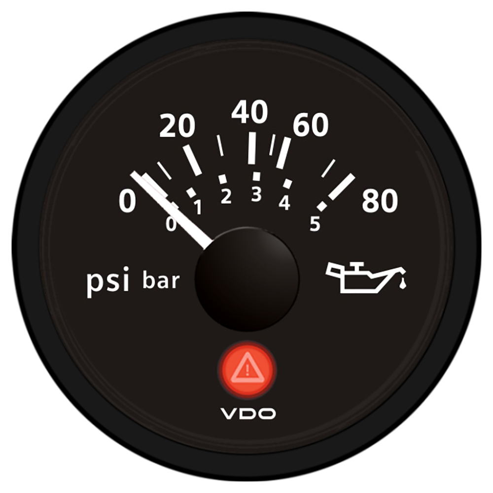 VDO VIEWLINE ONYX 80 PSI/5 BAR OIL PRESSURE GAUGE 12/24V