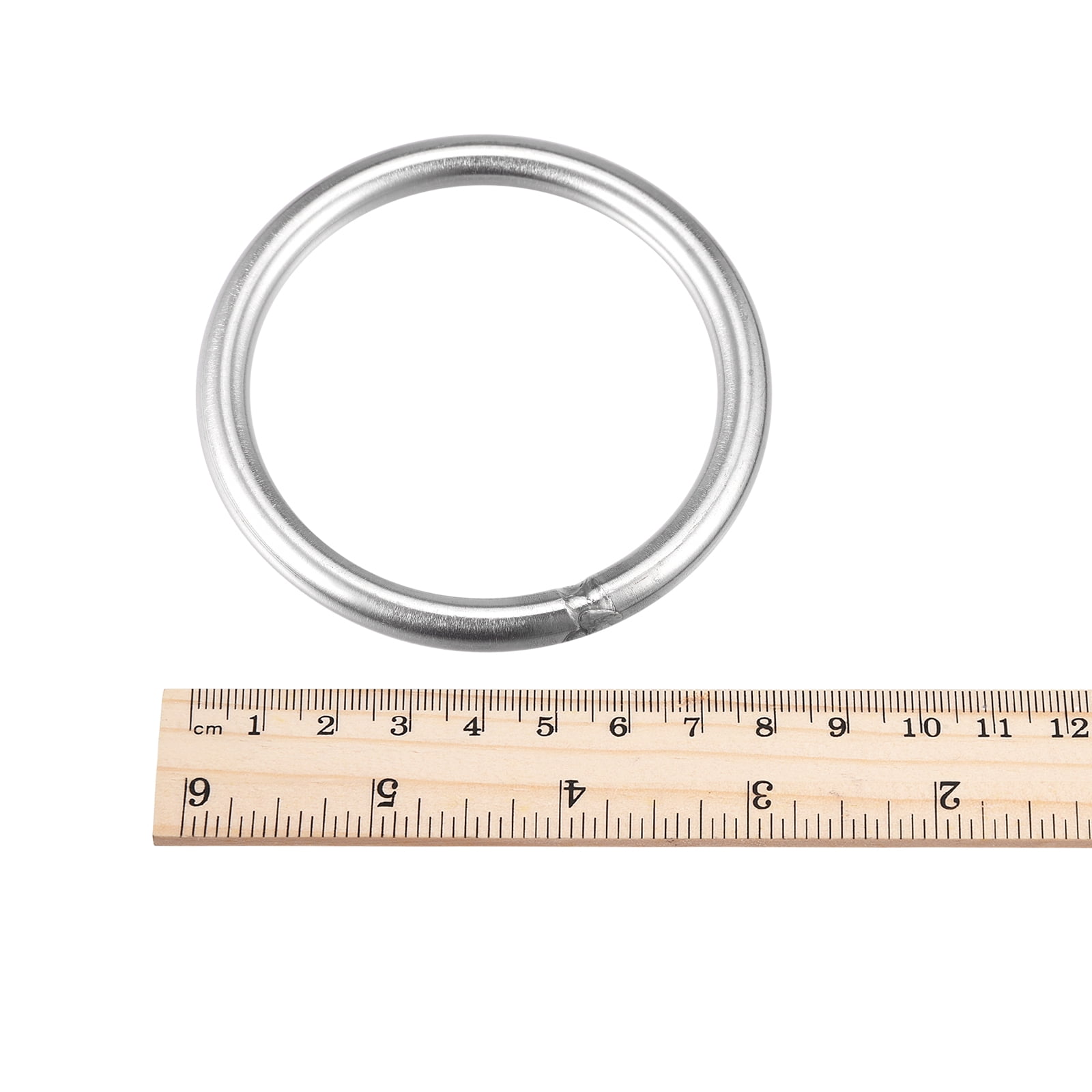 Unique Bargains Durable 304 Stainless Steel Welded O-Rings Silver 80mm(3.15") OD