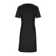 thumbnail image 3 of Dvprdro Womens Casual Work Mini Dress V Neck Short Sleeve Pleated Front Slim Fit Pencil Dress Solid, 3 of 6