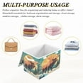 thumbnail image 7 of Storage Box With Lid 16.5x12.6x11.8In Foldable Stacked Household Storage Box Brown Bighorn Deer, 7 of 7