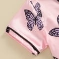 thumbnail image 6 of Bagilaanoe 2Pcs Little Girl Summer Pajamas Set Toddler Butterfly Print Short Sleeve Shirt and Shorts 1T 2T 3T 4T 5T 6T 7T Kids Sleepwear Loungewear, 6 of 8