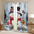 thumbnail image 2 of Feelyou Christmas Snowman Blackout Curtains Set of 2 (52x84 Each), Winter Wonderland Landscape Window Curtains, Cute Kawaii Bird Curtains and Drapes, Curtains and Drapes Home Decor, 2 of 5