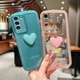 thumbnail image 2 of for Samsung Galaxy S21 3D Heart Clear Case Cute Galaxy S21 5G Phone Case for Women Girls Camera Lens Protection Soft Matte Bumper Protection Transparent Cover for Samsung S21 6.2 inch (Blue), 2 of 8