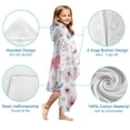 thumbnail image 7 of Pink Butterfly Star Floral Peach Pattern Hooded Bath Towel，60"x35" for Ages 3 To 12 Kids, Quick Dry Lightweight Soft Microfiber Hood Beach Towel Cover Up for Kids, 7 of 7