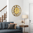 thumbnail image 6 of SHYFOY Round Gold Glass Wall Clock - 32" Modern Large Clocks Wall Decor for Living Room Office Bedroom Fireplace, 6 of 10