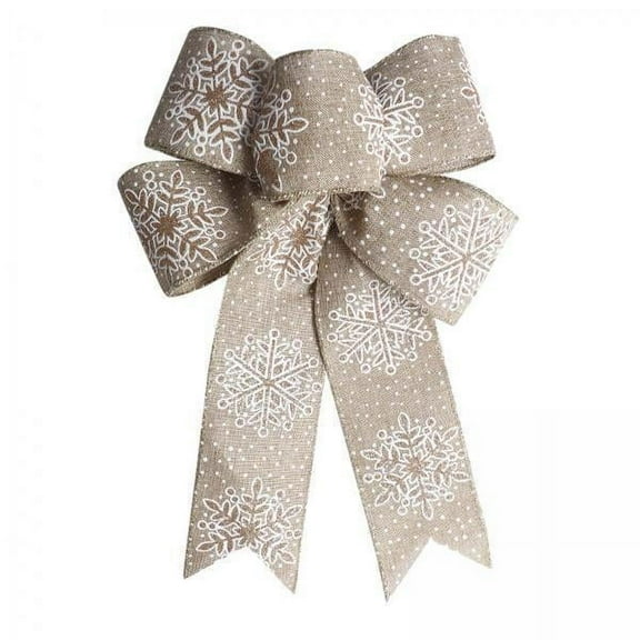HOMYL 4xChristmas Bows for Wreath Charm Large Christmas Bow for Wedding Home Outdoor Snowflake