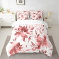 thumbnail image 2 of Erosebridal Red Boho Floral Bedding Twin Size, Retro Botanical Bed in a Bag Twin size, Watercolor Decor, 7-Piece, 2 of 5