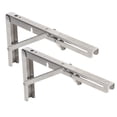 thumbnail image 4 of Par de soportes plegables triangulares de 12 pulgadas, soporte de estante plegable con rodamiento de 330 libras para banco de mesa de garaje, 4 of 5