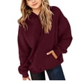 thumbnail image 2 of Goodw7 Boys Girls Oversized Hoodie, Plain Pullover Hooded Sweatshirt with Kangaroo Pocket, No Drawstring Long Sleeve Cozy Top for School Recess, 2 of 8