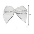 thumbnail image 2 of 50Pcs Mini Metallic Edge Ribbon Bow 1" Satin Ribbon Flower Bows Soft Craft DIY Hair Bow Silver Edge White, 2 of 6