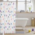 thumbnail image 3 of Manfei Colorful Stars Shower Curtain 72Wx72L,Cute Cartoon Themed Bathroom Curtain,White, 3 of 5