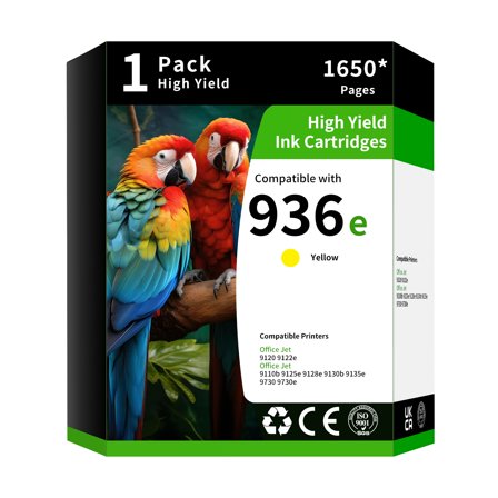 936e Ink Cartridge Combo Pack Compatible Replacement for HP 936e to Use with OfficeJet Pro 9110 9120 9130 9720 9730 9122 9125 9128 (1 Pack, Yellow)