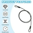 thumbnail image 4 of Uxcell Dia Vinyl Coated Stainless Steel Cable with Loop, Flexible Wire Rope Security Chain Lanyard for Outdoor Lighting 1/8" 3.3ft Black, 4 of 7