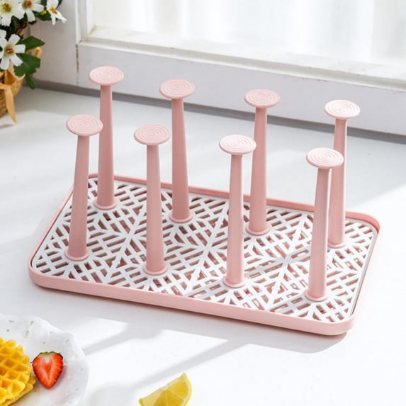 Promotions! Water Cups Shelf Dust-proof Cup Drying Rack Multifunctional Plastic Draining Glass Cup Holder Stand Easy to Clean for Bottle