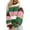 Dark Green, variant on Womens Color Block Sweater Striped Chunky Knit Cropped Sweaters Crewneck Fall Long Sleeve Loose Pullover Tops