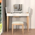 thumbnail image 3 of mteryoing Vanity Desk Set With Flip Top Mirror Wooden Makeup Dressing Table With Double Door Compartment Writing Desk For Bedroom Bathroom, 3 of 4