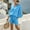 Sky Blue, variant on Caywon Womens 2 Piece V-Neck Dolman Sleeve Top Elastic Waist Shorts Set Casual Loungewear Breathable Wrinkle-Free Loose Fit Conjunto de Ropa para Mujer