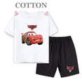 thumbnail image 2 of Conjunto de camiseta y pantalones cortos de verano para niños, camiseta de algodón de manga corta con dibujos de coches y pantalones, conjunto de 2 piezas, ropa para niñas y niños, conjunto para bebés, 2 of 5