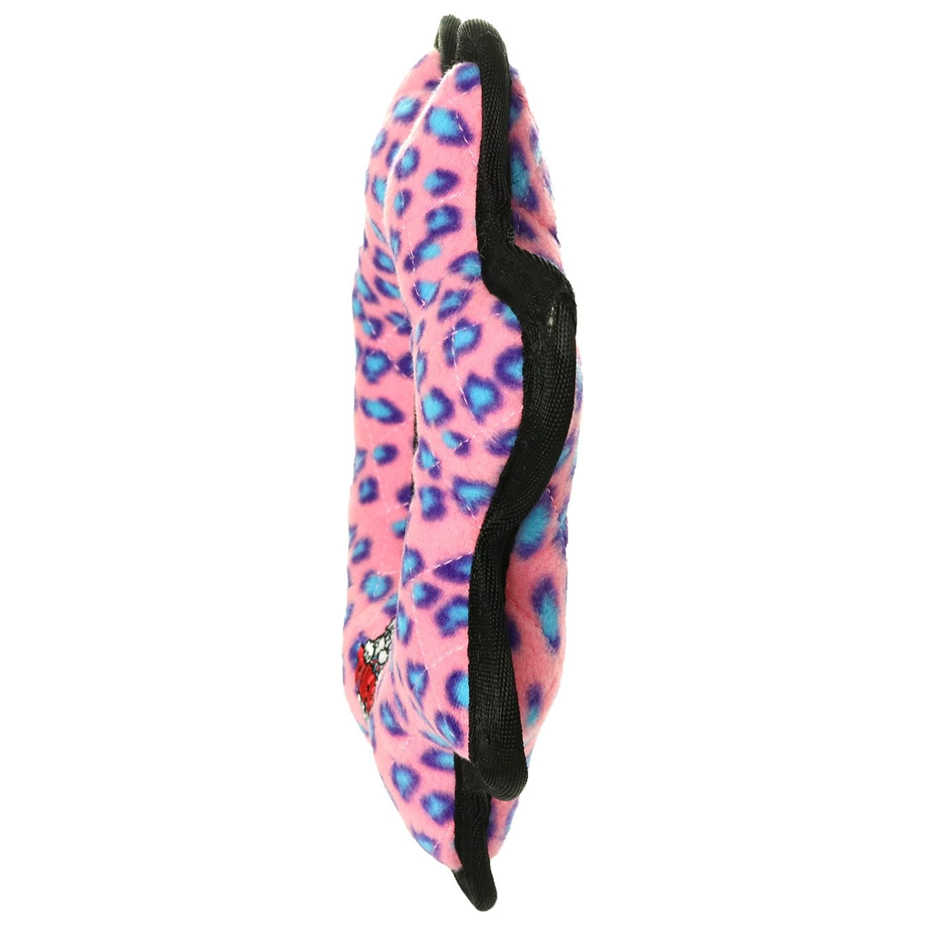 TUFFY® Ultimate Gear Ring Pink Leopard, 2-Pack, Durable Plush Squeaky Dog Toys