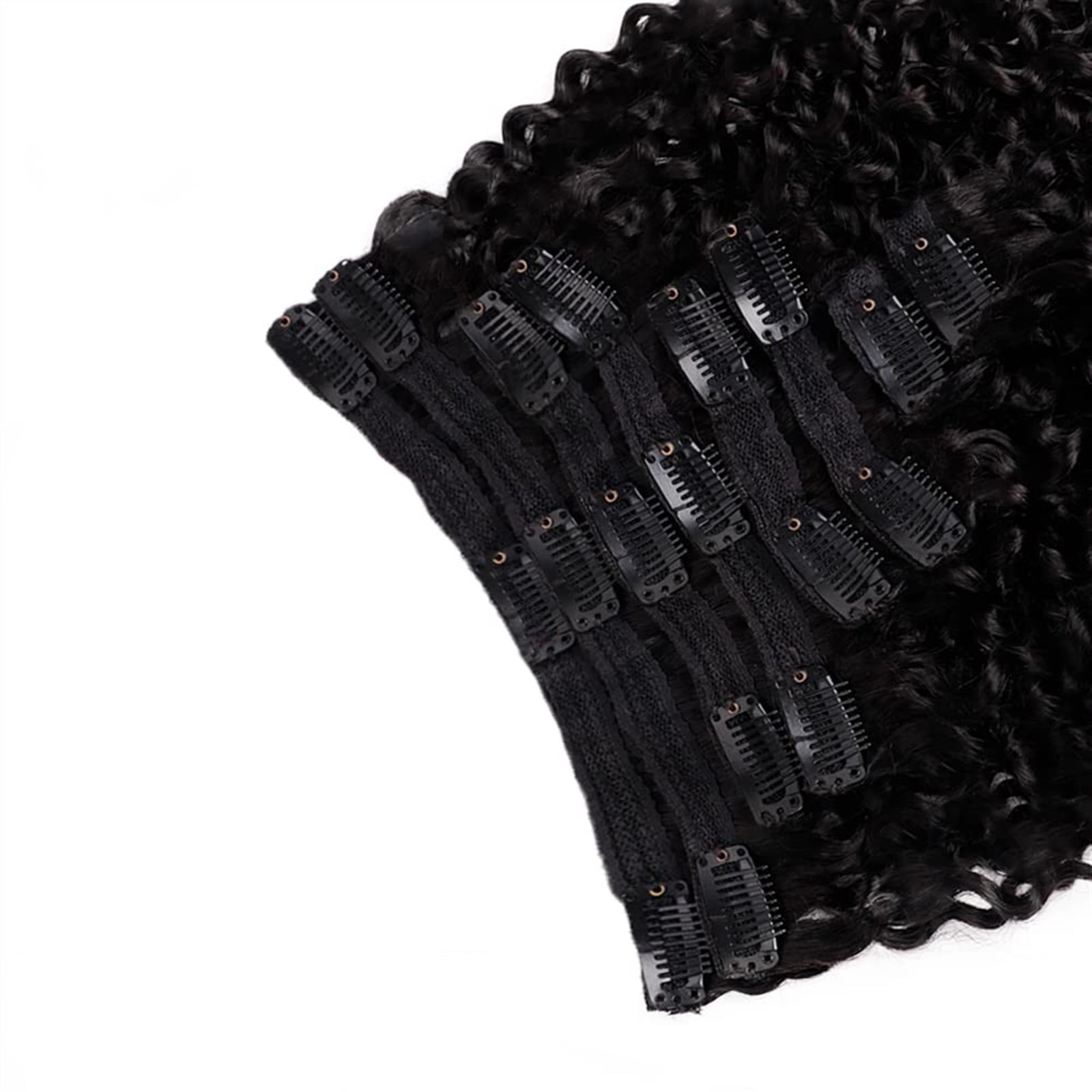 120g Deep Wave Clip ins Human Hair Extensions 8Pcs Deep Wave Clip in Hair Extensions Real Human Hair Thick to Ends with 18Clips Double Weft