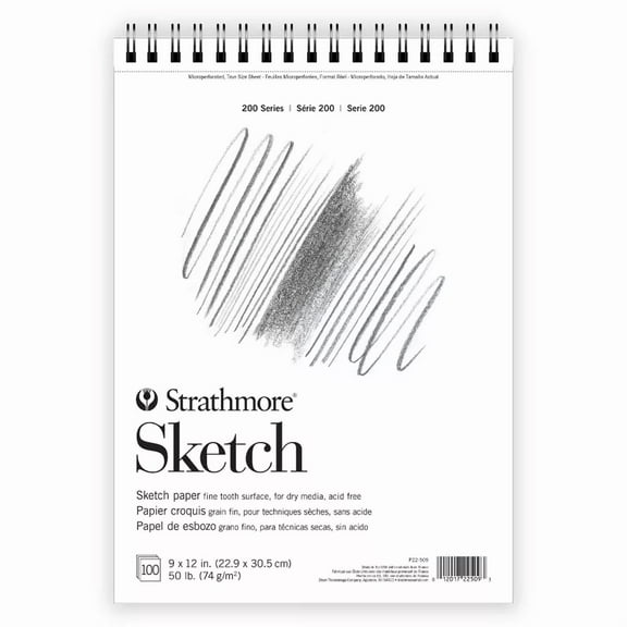 9"x12" Spiral Sketch Paper Pad Dots 100 Sheets