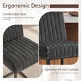 thumbnail image 4 of Usaint Sets of 4 Bar Stools with Thickened Metal Frame, Mid Back 26 Inch Counter Height Upholstered Modern Bar Chairs for Kitchen Island,Dark Gray, 4 of 10