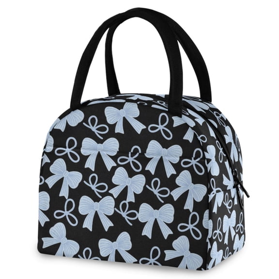 ALAZA Blue Bows Insulated Lunch Box Reusable Cooler Tote Bag Work Office Picnic