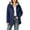 Navy, variant on Women Hooded Winter Parka Coat Mid Length Long Sleeve Jacket Windproof with Pockets Casual Outdoor Outerwear
