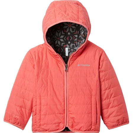 Columbia Toddler Boy's Reversible Double Trouble Insulated Jacket (Blush Pink/Blk Paperflake, 2T)