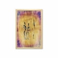 thumbnail image 1 of African Wall Art with Frame, Native Women Dancing Community Celebrating Folkloric Motions Retro Pattern, Printed Fabric Poster for Bathroom Living Room, 23" x 35", Tan Purple, by Ambesonne, 1 of 2