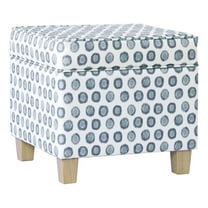 Pemberly Row Square Transitional Fabric Storage Ottoman in Multi-Color