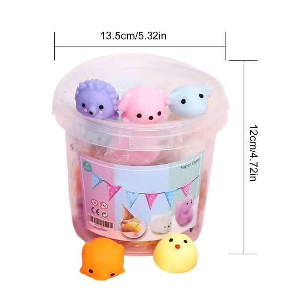Retrok 24pcs Mochi Squeeze Toys Stress Relief Toys Mochi Animal