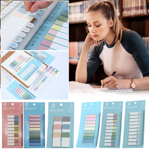Xihbxyly Pestañas de Pet Transparentes, Pegatinas Reposicionables y Grabables, Diseño Fluorescente, Organizador de Archivos, Uso En Oficina y Estudio, Reutilizables y Resistentes a Las Manchas, Tamañ