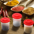 thumbnail image 6 of 8PCS Salt and Pepper Shakers Moisture Proof Salt Shaker with Red Covers Lids Plastic Airtight Spice Jar Dispenser, 6 of 7