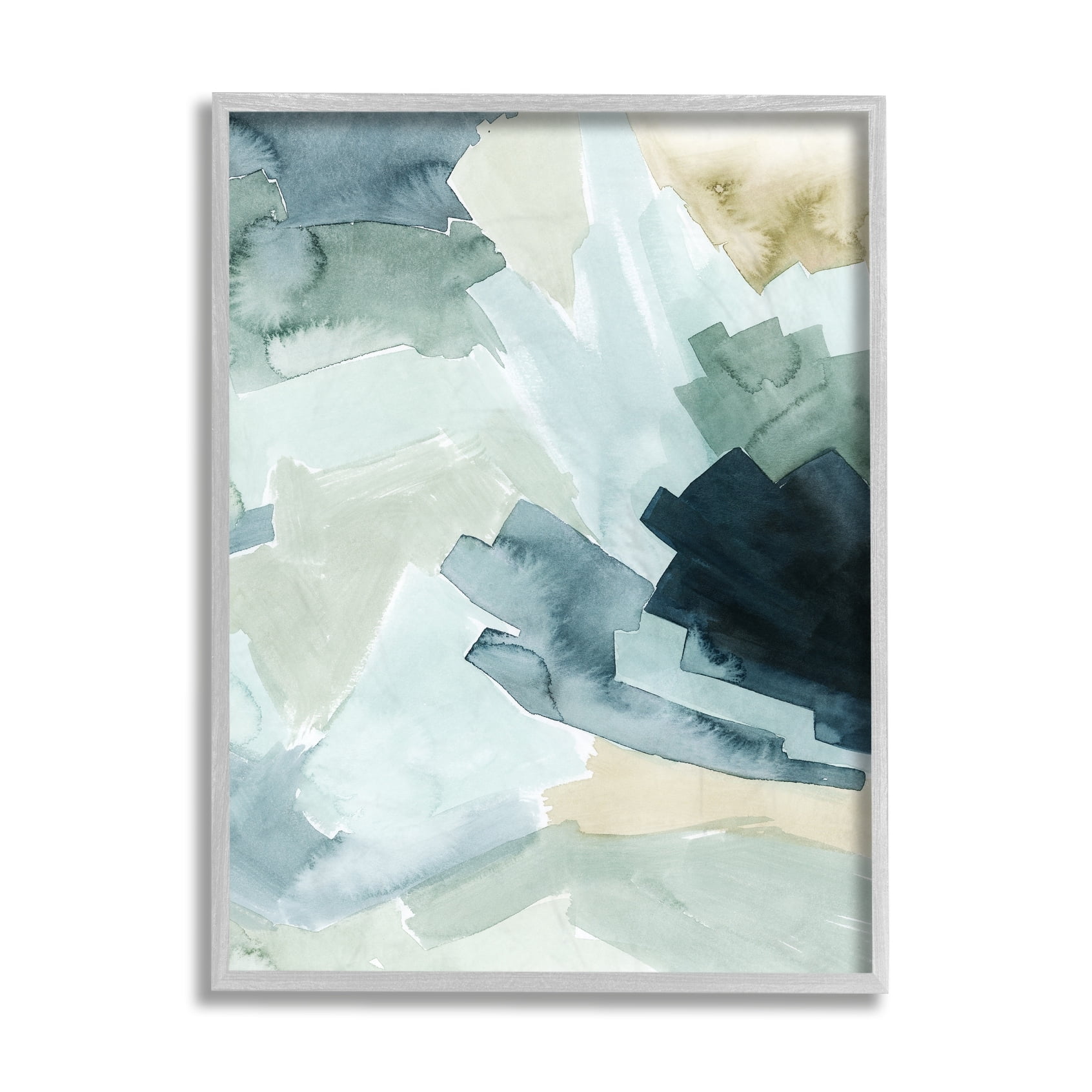 Stupell Industries Shaded Forest Abstract Landscape Green Blue Design Grey Framed, 16 x 20, Design by Grace Popp