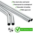 thumbnail image 2 of Sinvic 12.3" Stainless Steel Straws 4 Pack – Replacement for Stanley Adventure Quencher 40 oz/30 oz Tumbler, Reusable Metal Straws with Cleaning Brush, 2 of 9