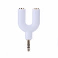 thumbnail image 1 of Adaptador de extensión de 3,5 mm 1 a 2 Divisor de audio para auriculares Blanco, 1 of 5