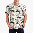 thumbnail image 2 of Balery Cute Dinosaurs Printed Men’s Short Sleeve Polo Shirt, Midweight Men's Shirt,Golf Polo shirts -Small, 2 of 8