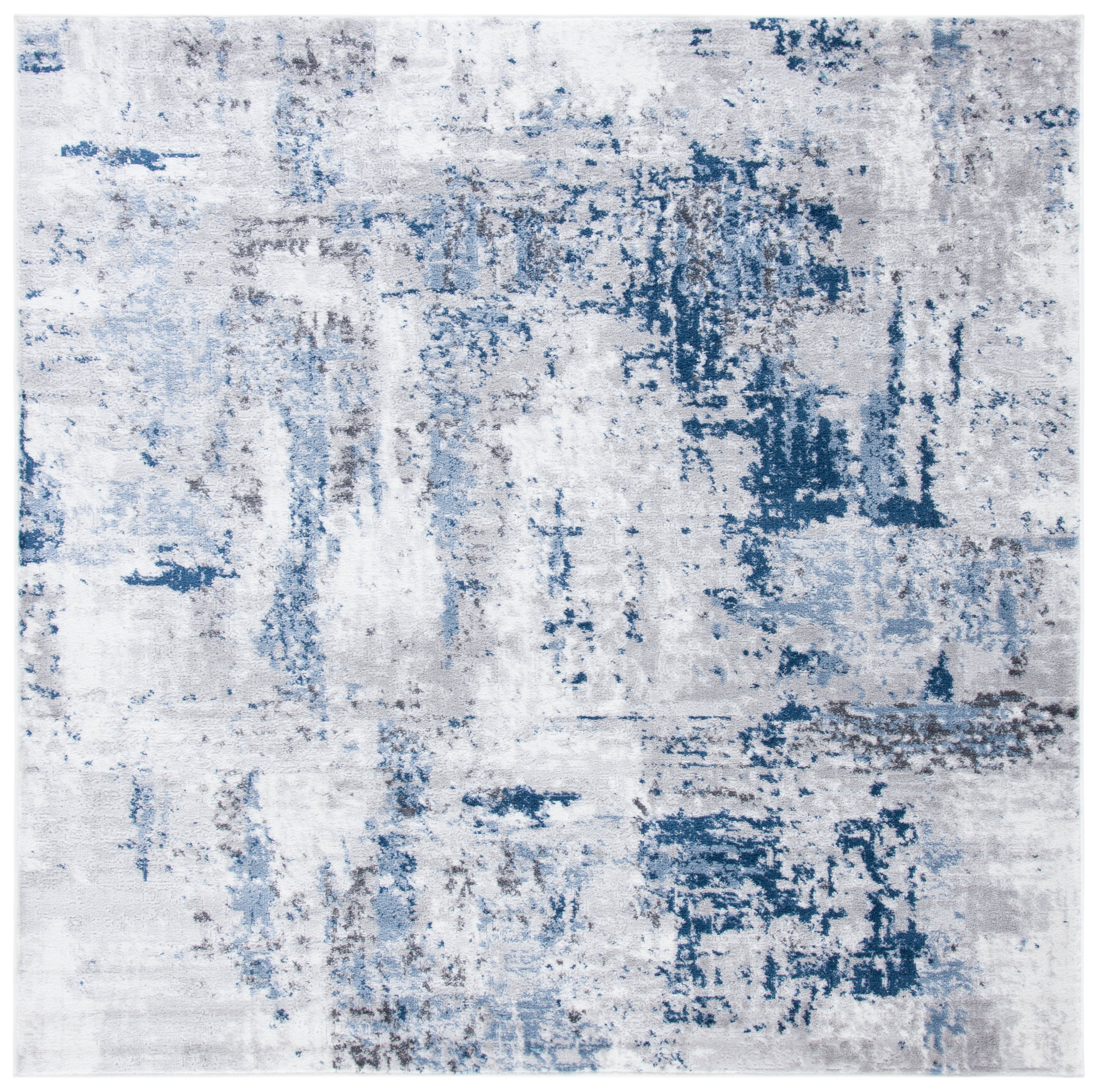 SAFAVIEH Amelia Boyce Abstract Area Rug, Gray/Light Blue, 6'7" x 6'7" Square