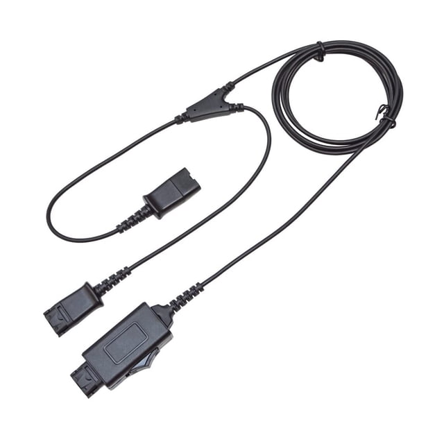 Y-Splitter - Adaptador Y-Training Cable con interruptor de micrófono coatible con auricular Plantronics QD para fin de entrenamiento