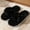 Black, variant on Women’s Fluffy flip-flops Open Toe Flip Flop House Slippers Soft Plush Cozy Indoor Warm Home Slides for Fall Winter